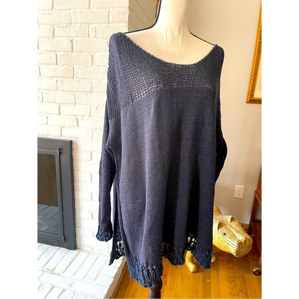 Free People Oversized Sweater M | M fits L/XL | Off Shoulder | Distressed